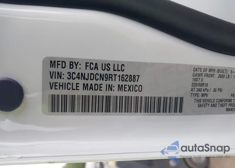 2024 Jeep Compass Limited 4X4 из США, поврежденный, VIN 3C4NJDCN9RT162887